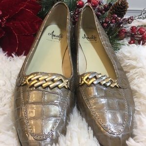 Amalfi Crocco Lux Italian loafers worn once, EUC